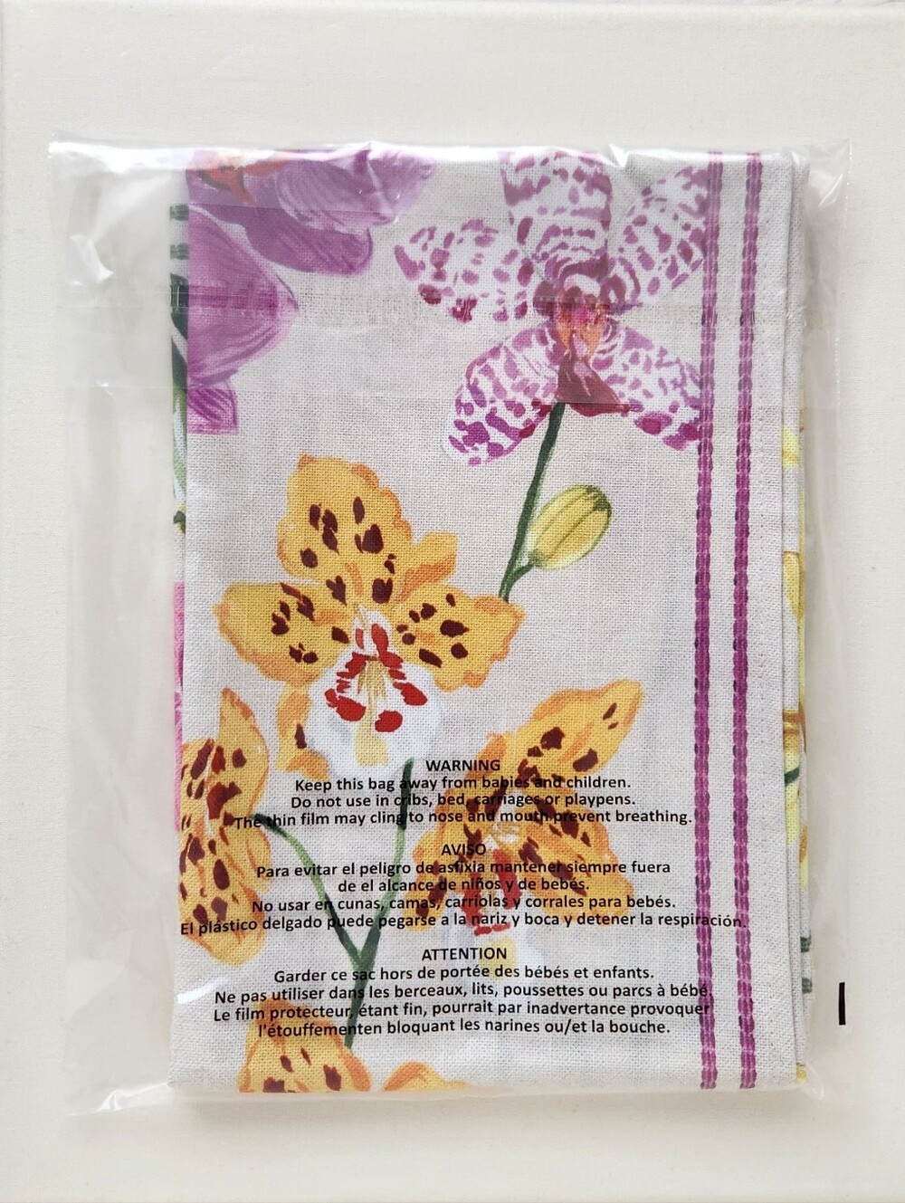 Sur la Table Orchid Flowers Kitchen Towel, New with tag